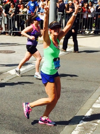 Melanie Cruse running Boston Marathon Melanie Cruse running Boston Marathon
