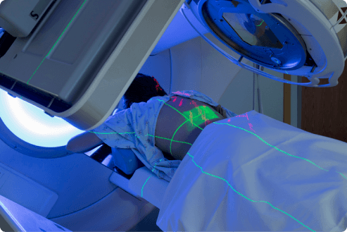 Patient receiving radiation therapy