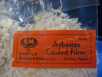 close up image of asbestos carded fiber