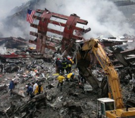 Debris at 9/11 World Trade Center site