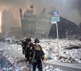Firefighters at 9/11 Ground Zero in New York City
