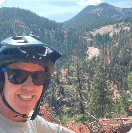 Aaron Munz on bike ride in nature