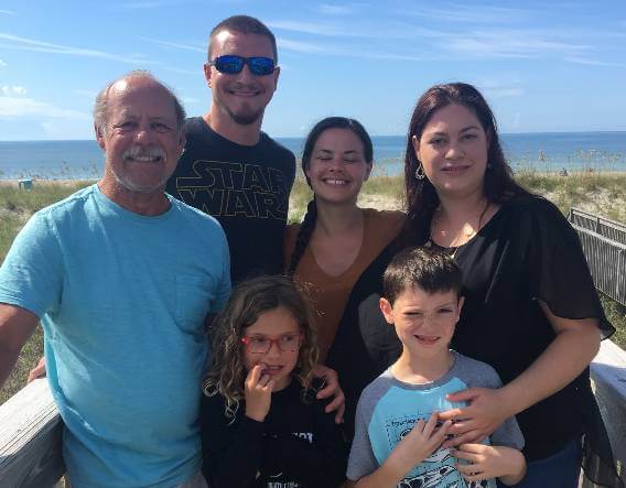 Al Schwartz and family at the beach