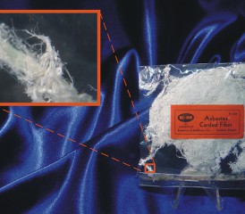 Asbestos carded fiber