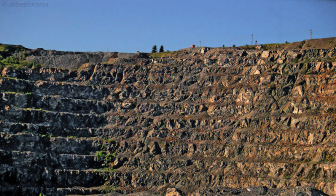 Carved benches in the northern wall at the LAB-Chrysotile asbestos mine.