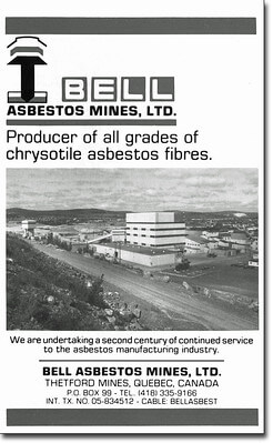 Vintage Asbestos Ad: Bell Asbestos Mines Ltd.