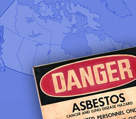 Danger Asbestos over Canada map