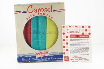 Box of colorful Carosel dish cloths