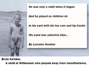 Child Who Was Affected by Asbestos in Wittenoom Australia