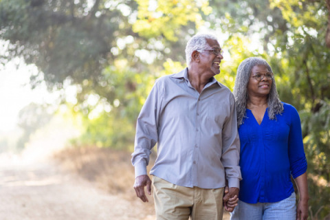 Couple on a relaxing walk.