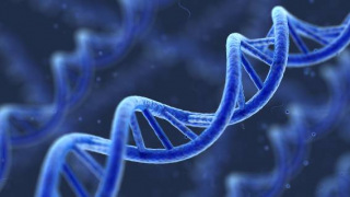 Blue DNA molecule illustration