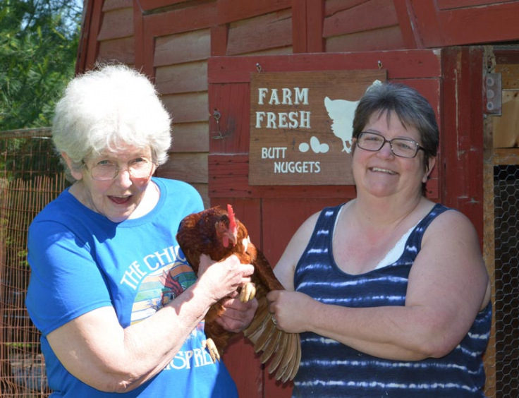 Emily and Nora at chicken coop