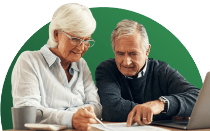 Older couple reviewing financial claims