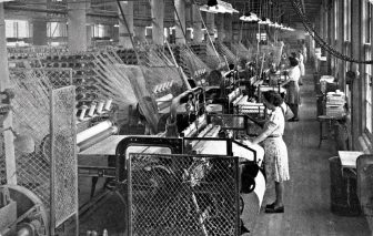 Vintage photo of textile workers