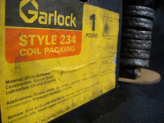 Yellow Garlock coil packing label