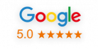 Google logo with five stars underneath.