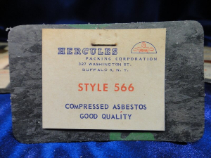 Rectangular asbestos gasket with Hercules label