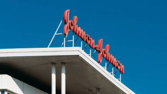 Red Johnson & Johnson sign on building roof