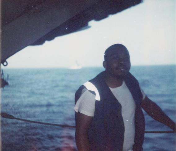 Jerry Cochran aboard a Navy aircraft carrier