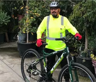 Jose Perez enjoying daily bike ride