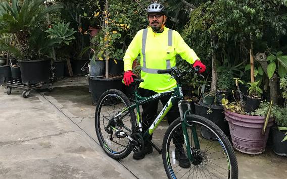 Survivor Jose Perez with his bike