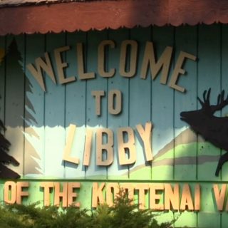 Welcome sign in Libby, Montana