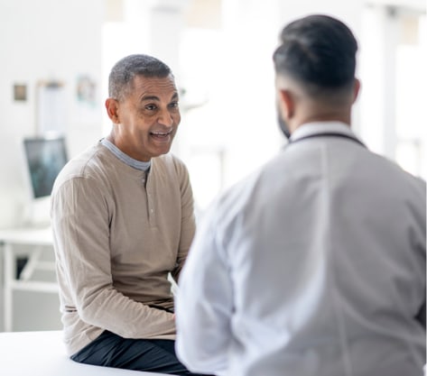 Patient speaking with his doctor