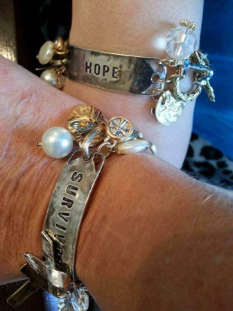 Trina Reif's survivor and hope bracelets