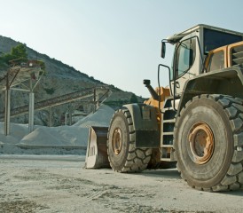 Tractor at a Vermont asbestos mine