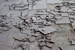 Asbestos abatement of vinyl floor tiles