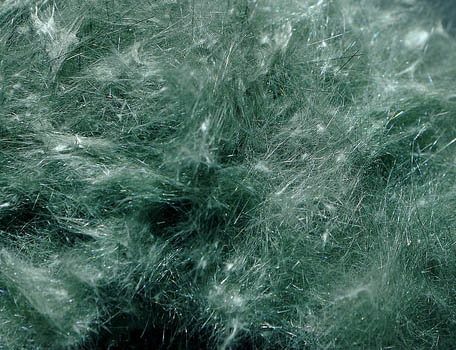 Mineral sample of acicular actinolite asbestos Mineral sample of acicular actinolite asbestos