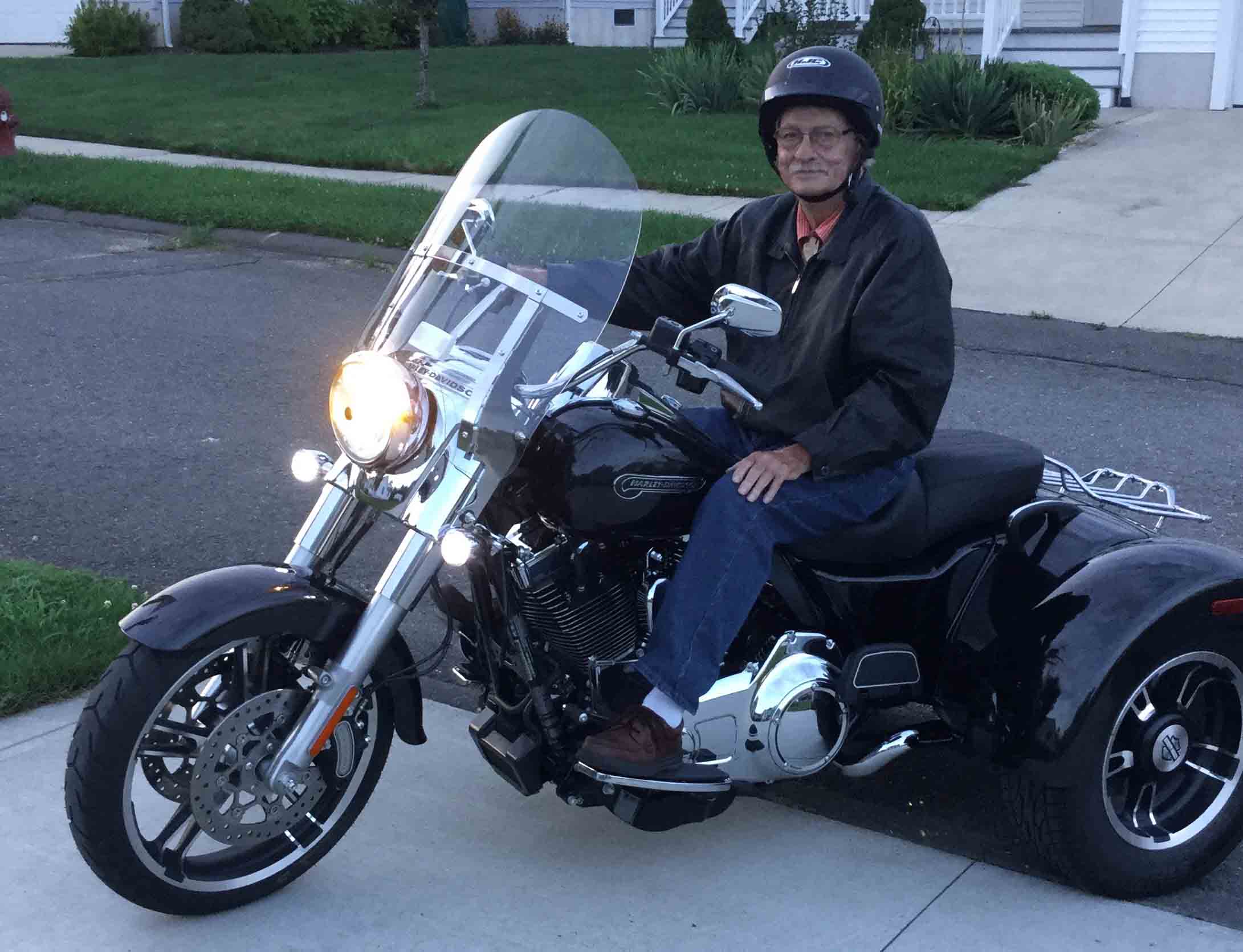 Al Moylan on his Harley-Davidson