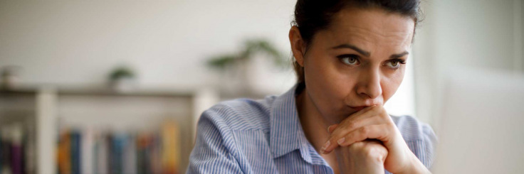 Woman appearing to be anxious