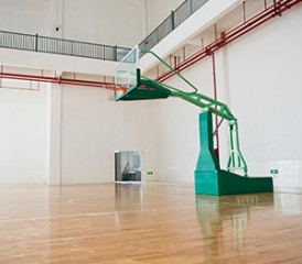 Basketball hoop at a gymnasium