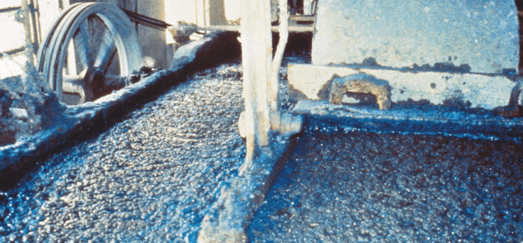 asbestos cement in the mixing phase