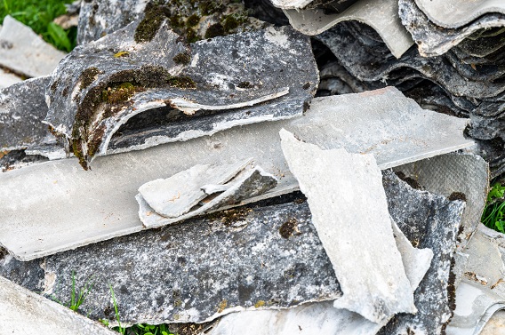 A pile of debris containing asbestos