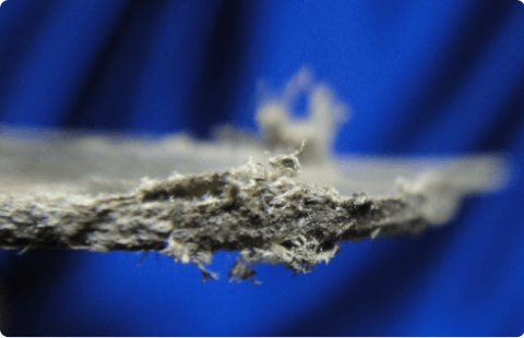 Close-up view of compressed asbestos gasket