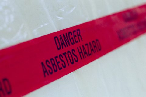 Asbestos hazard tape