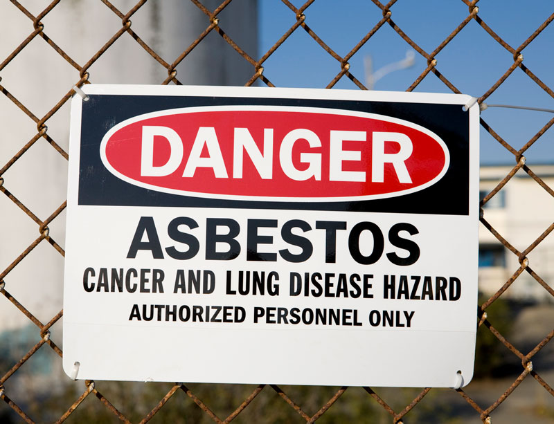 Asbestos hazard sign