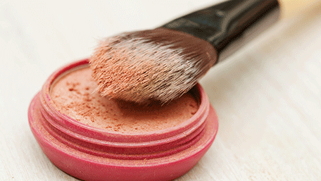 picture of blush and makeup brush