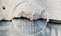 Asbestos through magnifying glass