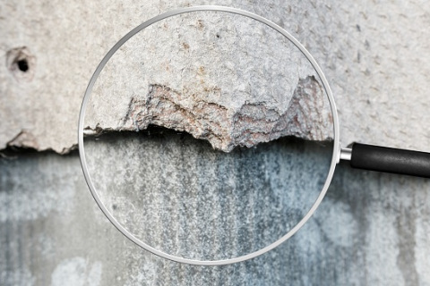 Asbestos through magnifying glass