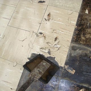Asbestos floor tiles