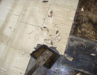 Asbestos floor tiles