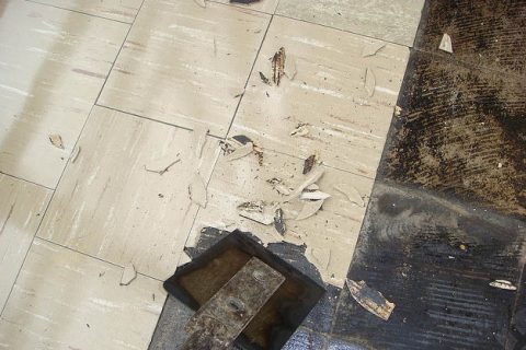 Asbestos floor tiles