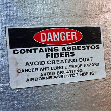 Asbestos warning label