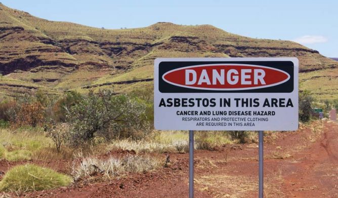 Asbestos warning in Wittenoom