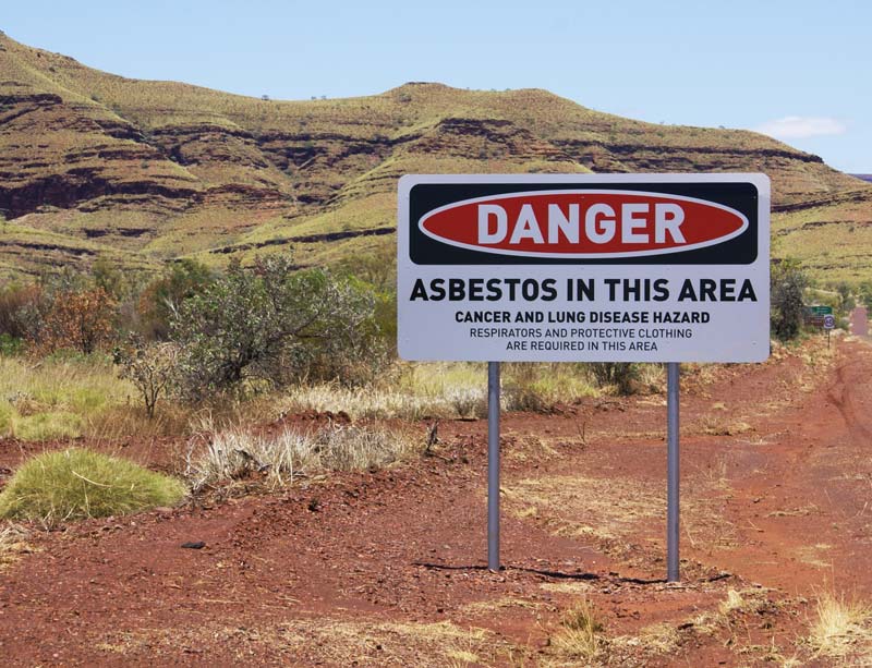 Asbestos warning in Wittenoom