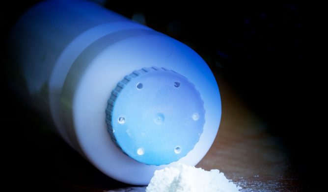Baby powder spill