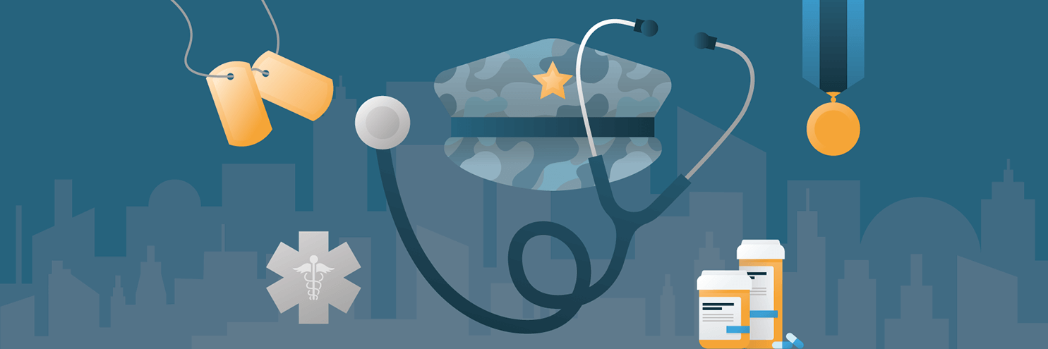 medical emblems and signs for a doctor in the military
